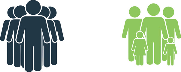 Obraz premium Two groups of people icons isolated on transparent background