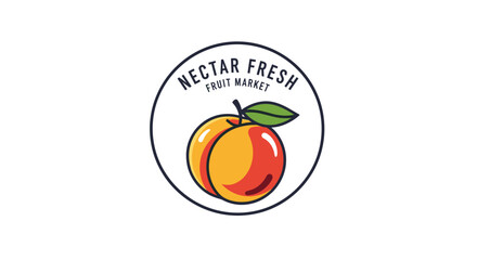 Nectar Fresh Fruit Market Peach Logo. © Nidaul