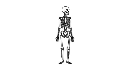 Human Skeleton Anatomy Illustration Front View. © Untung