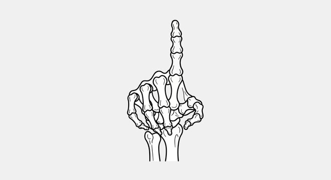Hand Showing Middle Finger Gesture Illustration.