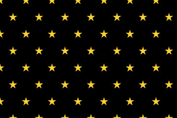 Seamless gold star pattern on black background