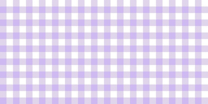 Lavender purple gingham checkered pattern with diagonal stripes. Soft seamless plaid background for elegant stationery, aesthetic scrapbooking, and floral themes.