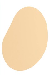 An abstract, rounded shape in a pale peach color against a stark white background