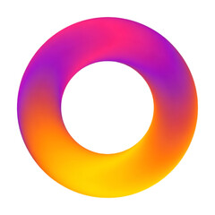 Vibrant gradient ring with smooth color transitions and a sleek design isolated on transparent background, Vector