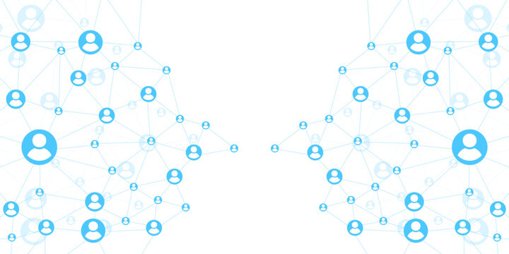 Business online communication and abstract social network connection concept. Global network connection