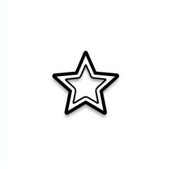 Obraz premium Simple star illustration with a double outline and subtle drop shadow, centered on white