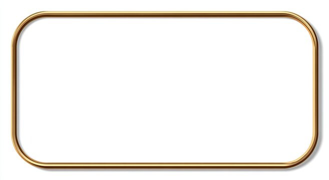 A rectangular frame, golden-hued with rounded corners, sits atop a white background