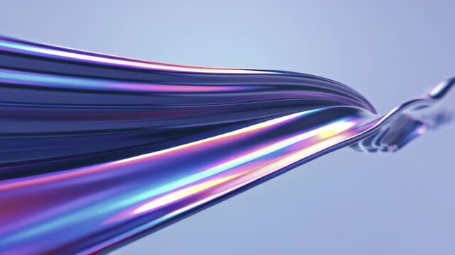 Abstract animation background design iridescent wave render three dimensional water gradient flowing ribbon of metallic iridescent wave render three dimensional water like gradient creating sleek