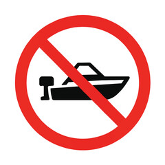 No boat allowed sign with red circle and line