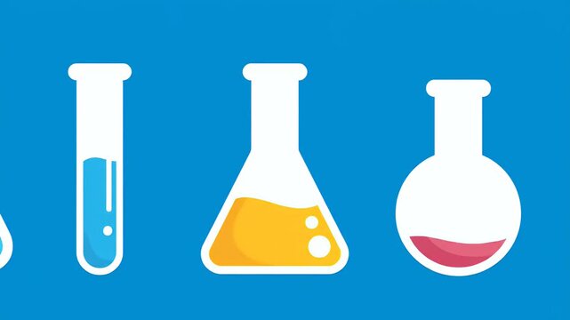 Laboratory Glassware Chemistry Science Flasks And Beakers Animation