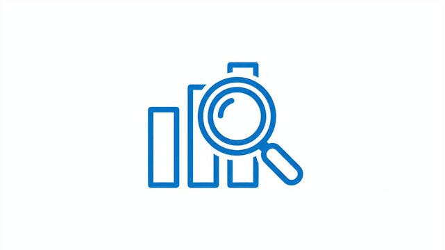 Magnifying Glass Over Bar Chart Data Analysis Business Growth Footage