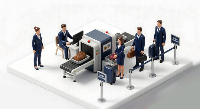 空港や施設でX線検査装置による手荷物のセキュリティチェック