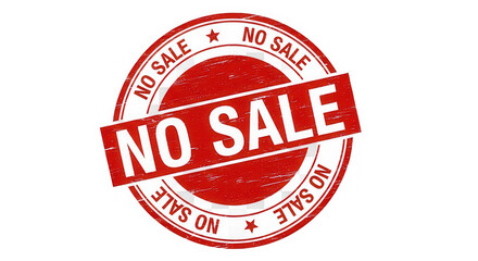 A red no sale stamp on a white background isolated on transparent background