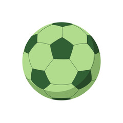 Fototapeta premium Realistic Soccer Ball with Green and Dark Green Pentagonal Pattern Segments Isolated on White Background for Sports Competition and Football Game Design