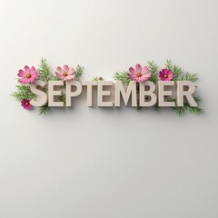 9月 初秋 コスモス SEPTEMBER 花装飾 立体文字