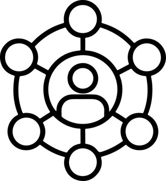 Vector illustration of a connected person icon