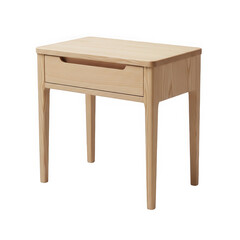 Fototapeta premium A small wooden table with a drawer isolated on transparent background