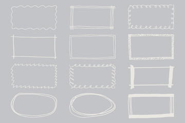 手描きの囲み枠 フリーハンド装飾素材