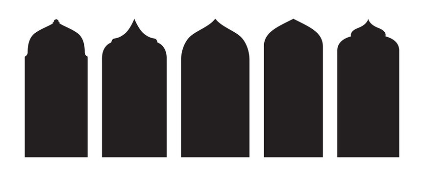 Set of Islamic Window and Door Mosque Arch, Vector, Illustration, Icon Shape for Decorative, Background Design, Branding, Poster