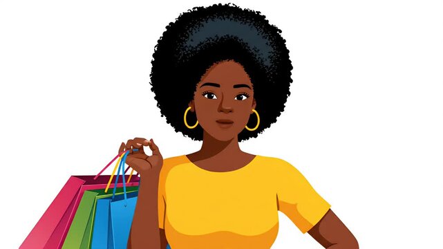 Happy Woman With Shopping Bags Footage