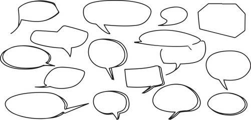 Fototapeta premium Hand drawn speech bubbles and thought bubbles collection
