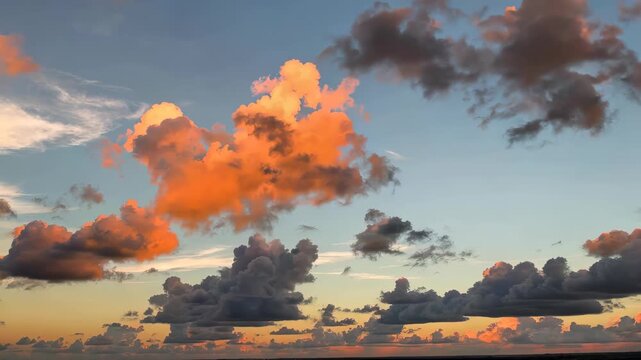 The sky is filled with gorgeous sunset and clouds, and the clouds are changing in the gorgeous sunset