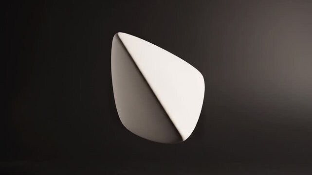 回転するマットセラミック三角柱 ダークスタジオの4K抽象映像