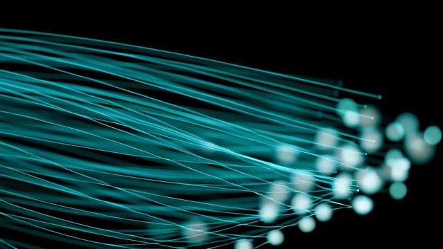 Digital animation glow blue line node pathway ai artificial intelligence datum activation visualisation interaction abstract digitization virtual interface communication pattern information digital
