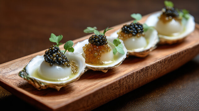A signature amuse-bouche featuring Island Creek oyster, pearl tapioca sabayon, and white sturgeon caviar. Luxurious yet delicately balanced