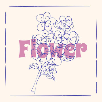 Delicate floral illustration with elegant script text and a subtle border, perfect for artistic and organic designs