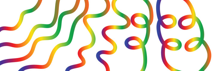 Fototapeta premium Vibrant rainbow ribbons swirling in dynamic patterns Print