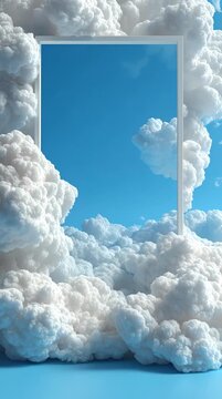 A stunning view of billowing clouds with a glimpse of blue sky peeking through, evoking serenity and wonder.