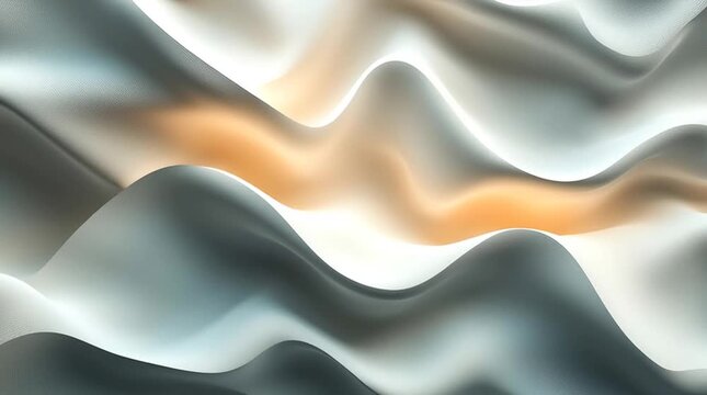 An abstract wave pattern showcasing smooth, flowing textures in soft hues of gray and orange, perfect for backgrounds.