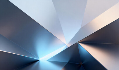 Obraz premium Blue light beam through crystal facets, dark space, geometric refraction, minimalist tech