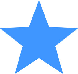 Obraz premium A vibrant blue five-pointed star on a white background, symbolizing excellence or a celestial body.