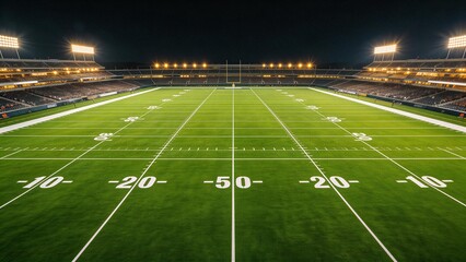 Fototapeta premium Empty American football stadium at night
