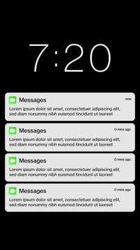 New Message Notification Pop-ups Stacking on bblack background overlay