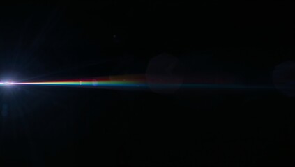 Cinematic Rainbow Prism Light Leak on Dark Background