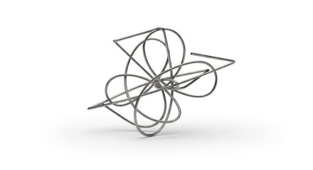 Fototapeta premium Abstract Metal Wire Sculpture Geometric Shape.