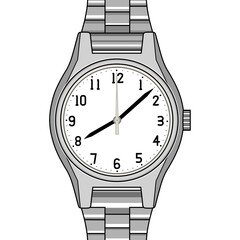 アナログの腕時計のイラスト