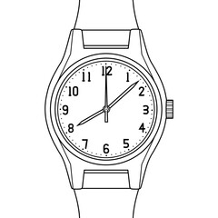 アナログの腕時計の線画