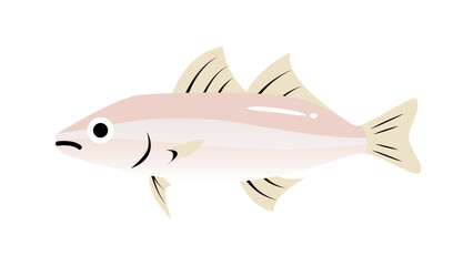 シンプルでかわいい鱚（キス）のイラスト　食べ物・魚のベクター素材