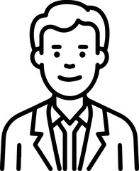 Obraz premium Simple line art illustration of a professional doctor wearing a stethoscope