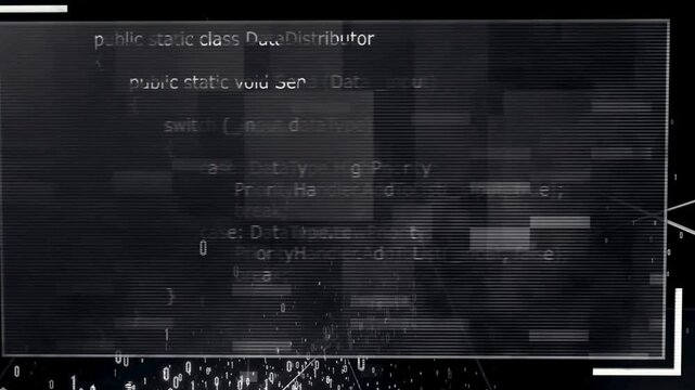 programming code information, technology data background animation. computer programming code background. Software development process concept.