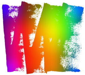 手書きのブラシストローク、多彩に繋がる虹色グラデーション
