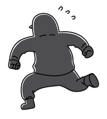 慌てて逃げる犯人_カラー