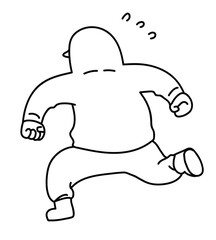 慌てて逃げる犯人_線画