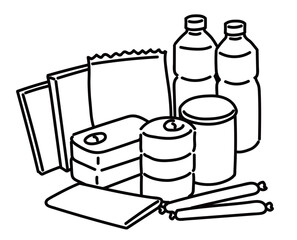 防災用の非常食_線画