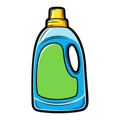 Obraz premium Laundry detergent bottle vector illustration in playful modern cartoon style