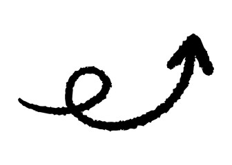 手書きのくるくる矢印 上向き 上昇